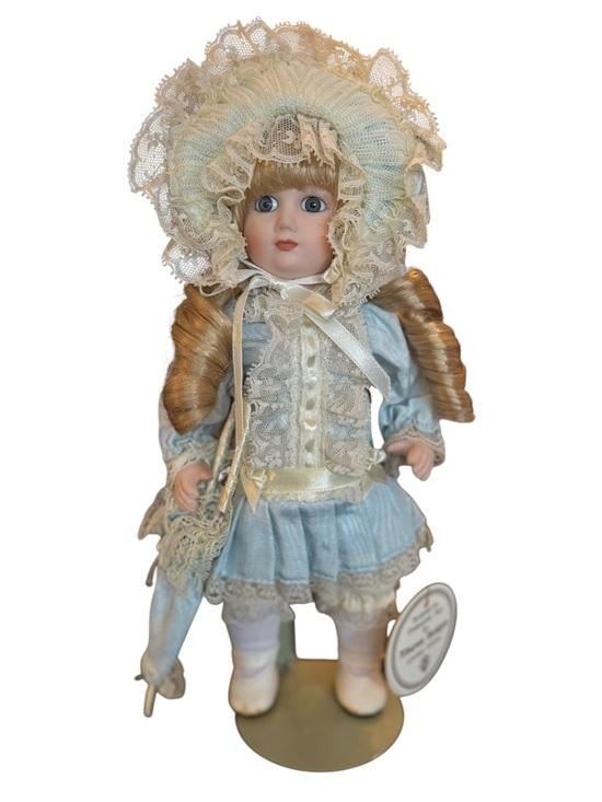 Alberon Other - Limited Edition Alberon Zoe Porcelain Collectible Doll in Pale Blue Lace Outfit